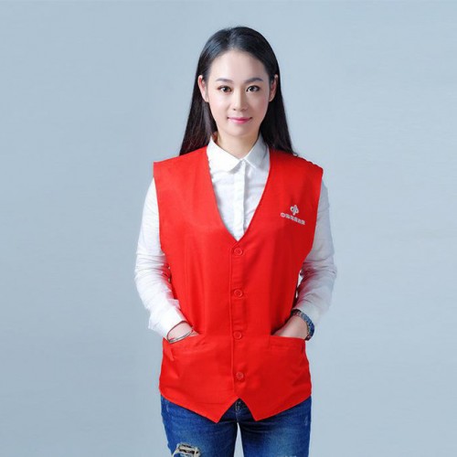 志愿者马甲定制背心定做义工红马夹超市广告马甲工作服印字印lo图3