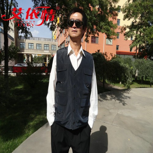 供应艾依情中老年男装滩羊二毛皮马甲羊皮马甲图2