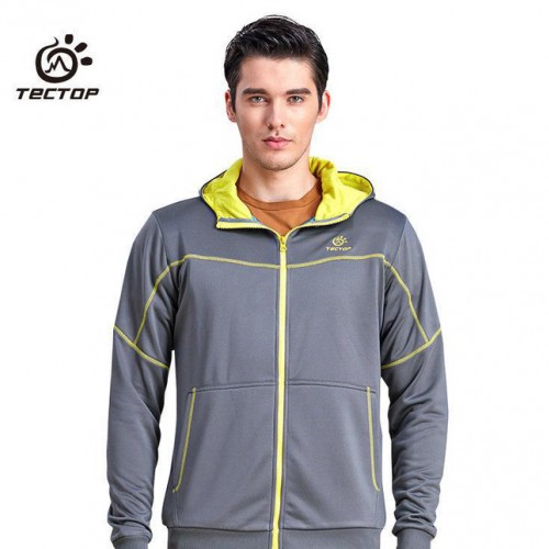 tectop/探拓男款连帽开胸卫衣纯色拉链衫运动服长袖外套上衣6833图1