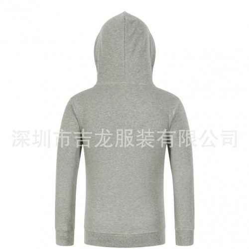纯棉包后领毛线圈连帽拉链卫衣可制作班服厂服商场服来图印花图1
