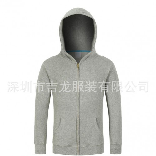 纯棉包后领毛线圈连帽拉链卫衣可制作班服厂服商场服来图印花图2