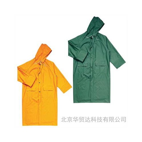 代尔塔407005连体式雨衣雨披工作雨衣PVC涂层涤纶风衣版黄色/绿色图2
