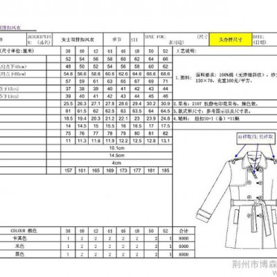 女士双排扣风衣