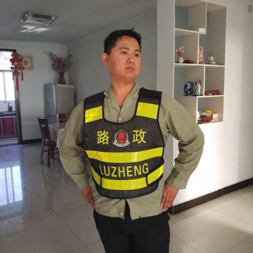 LED闪灯反光背心热压反光马甲交通反光衣路政安全背心执勤马甲**定制字体图2