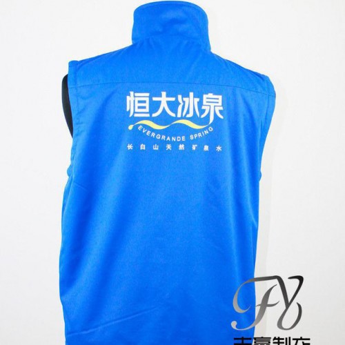 冬季保暖户外工作服促销马夹恒大广告宣传摇粒绒马甲订做印字图图2