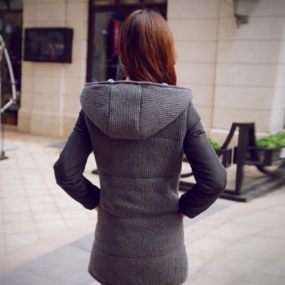 2015杭州秋冬女式爆款修身显瘦带帽风衣大衣外套女装 面料