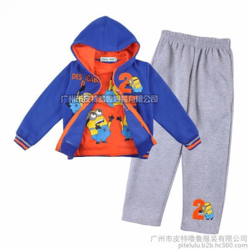 2015秋冬新款**卫衣三件套童套装  外贸原单品牌直销  卫衣三件套图2