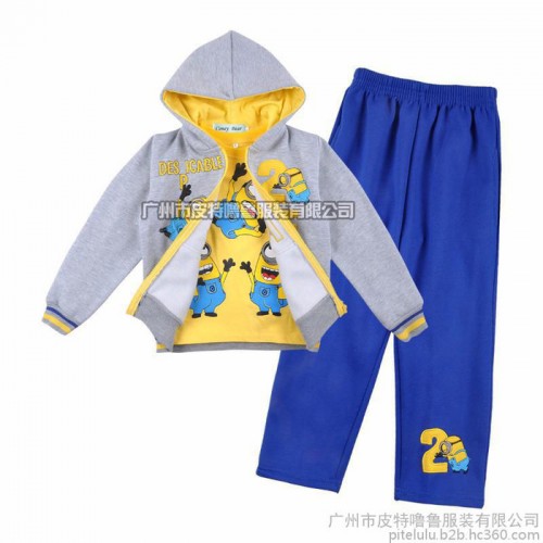 2015秋冬新款**卫衣三件套童套装  外贸原单品牌直销  卫衣三件套图3