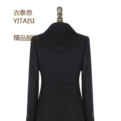 妮子大衣韩版修身春秋新款女装中长毛呢风衣团购厂家现货**直销图2