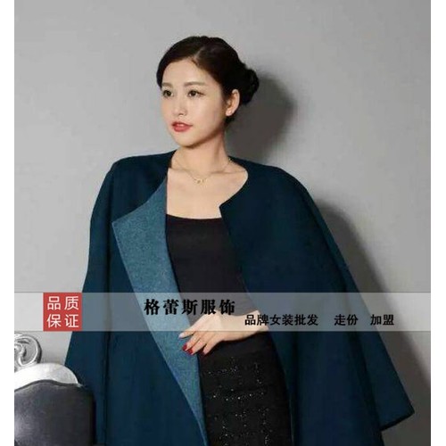 广西品牌女装尾货折扣 鹿王双面呢大衣低价批发 原单**女式风衣/大衣图6