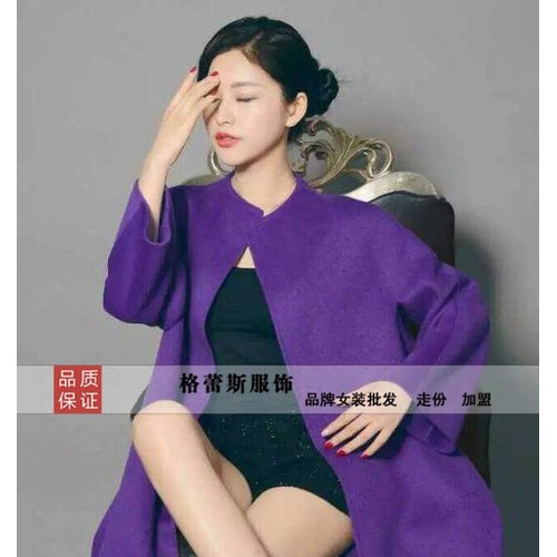 广西品牌女装尾货折扣 鹿王双面呢大衣低价批发 原单**女式风衣/大衣图2