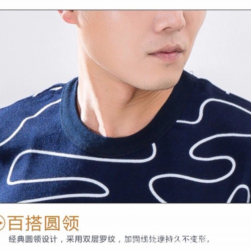 金典一族 时尚潮流秋冬新款圆领弯曲纯色条纹卫衣加绒图3