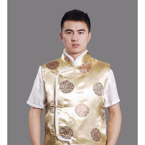 批发男式加棉马甲 大红M0033黑色M0033-A蓝色M0033-B酒红M0033-C金黄M0033-D图2