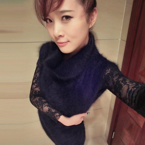 cecii订制套头长毛水貂绒坎肩女外套 韩版女开叉马甲无袖毛图2