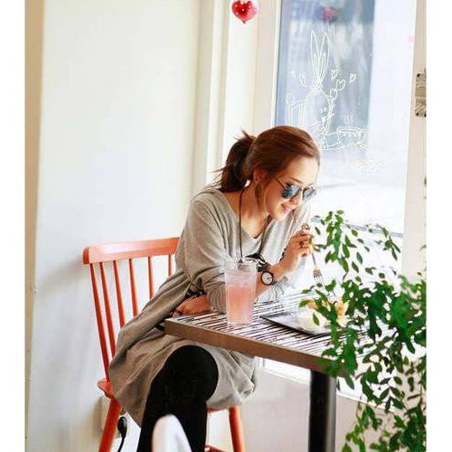 韩版时尚春秋女装 英文印花 包臀连帽卫衣Q12261图3