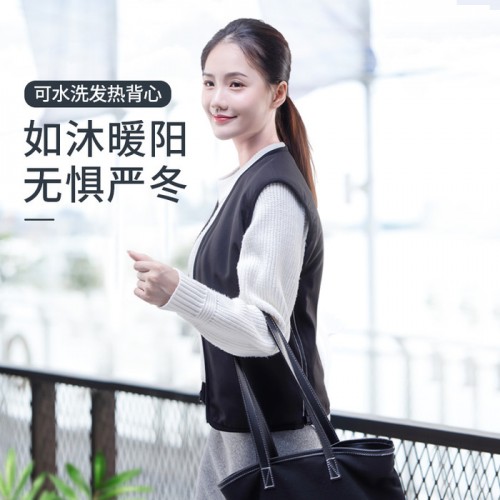 洛邦尚品DRJ01-S电热恒温保暖背心加热发热的马甲背心衣服防寒保暖充电护腰一体男女冬季 电热背心图3