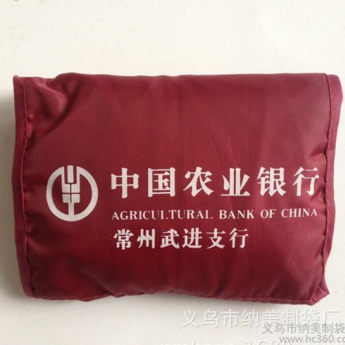 银行广告专用可收纳连体折叠包 加密涤纶马甲环保折叠袋 创意便图1