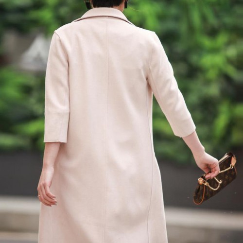 酷芭芭 2016春季新品修身女士风衣外套中长款直销一件代发图2