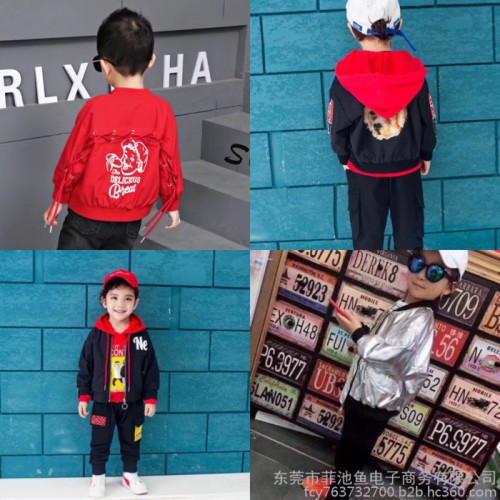 江苏苏州秋冬季儿童衣服批发简约百搭假两件字母印花卫衣货到付款童装批发网站图4