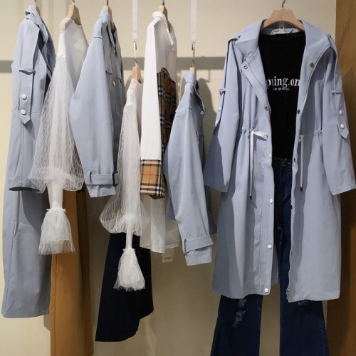 大码女装2019秋女装迪笛欧专柜风衣外套 直播货源批发 品牌折扣女装批发图2