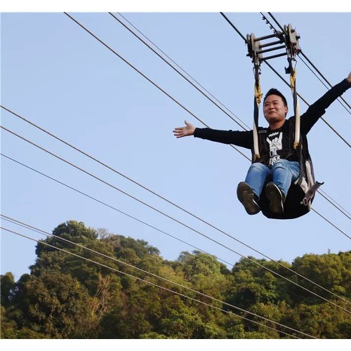 高空滑索穿裙子可以么,同安高空滑索设备,设备大峡谷高空滑索图2