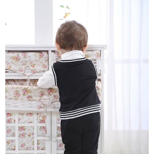 供应品质童装 秋装新款小鹿图案条纹卫衣套装儿童服装**图2