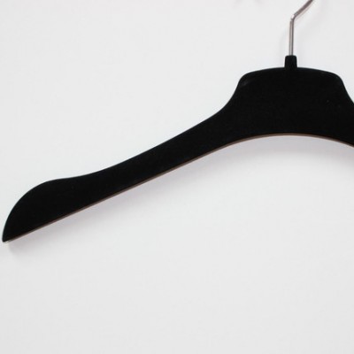 东莞直销服装店展示外套风衣大衣黑色植绒塑料衣架