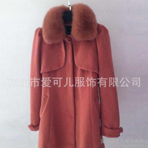 紫淑女 毛领呢大衣呢外套女上衣风衣 秋冬款品牌尾货份货折扣图2