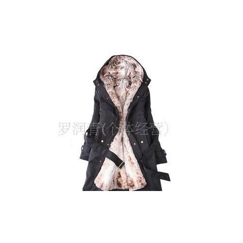 小魅娘品牌韩版女装断码清货可脱毛毛胆两穿加厚风衣棉服女式棉衣图3