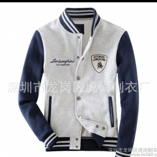 棒球衫外套韩版男女撞色学生秋冬季开衫定做棒球服卫衣印LOGO图2