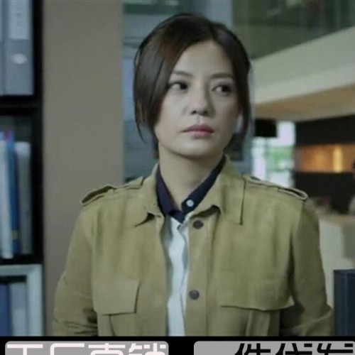 2015明星电视同款秋季新品纯色麂皮绒中长风衣女品质保证图3