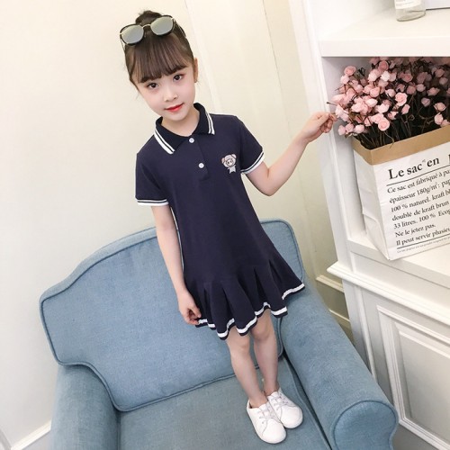 韩版童装女童裙子夏装公主连衣裙2019新款夏季学院风儿童洋气潮衣图2