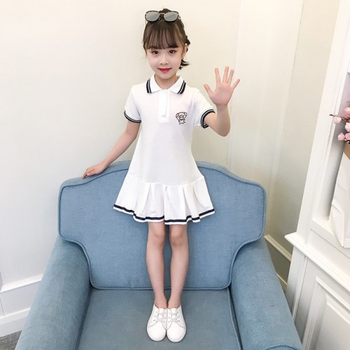 韩版童装女童裙子夏装公主连衣裙2019新款夏季学院风儿童洋气潮衣图1