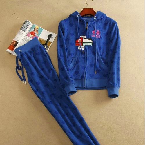 15年春款天鹅绒运动套装女款运动服拉链卫衣休闲套装图2