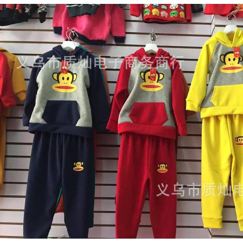 地摊新火爆产品儿童运动套装儿童卫衣套装卡通连帽2件套