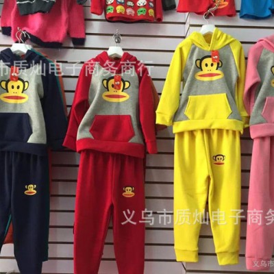 地摊新火爆产品儿童运动套装儿童卫衣套装卡通连帽2件套