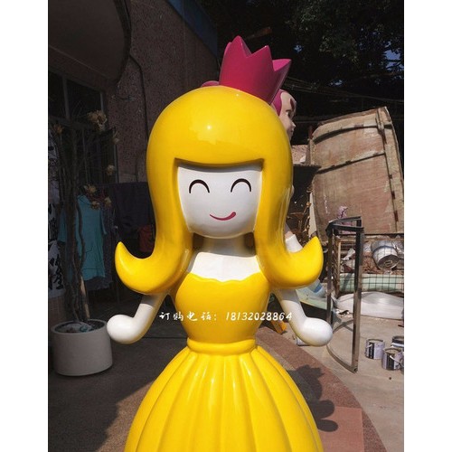 黄裙子小女孩雕塑玻璃钢卡通人物图1