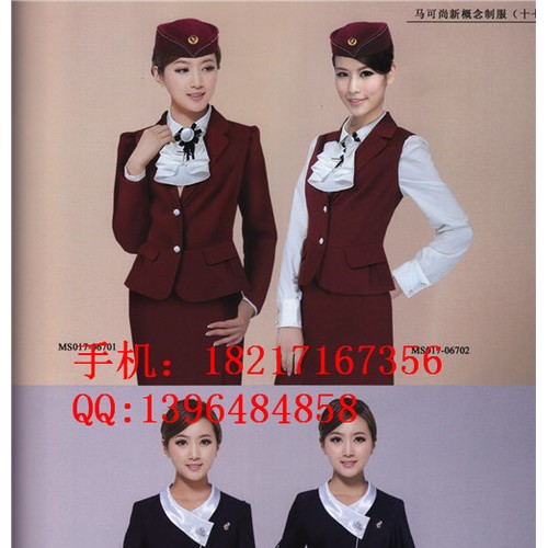 2014年新款空姐服 空姐马甲衬衫裙子丝巾 空姐套装订做