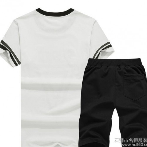男士休闲运动套装夏季新款潮男夏天青少年短袖t恤套装卫衣两件套图2