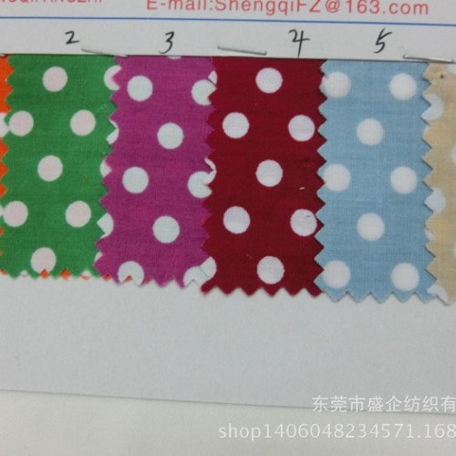 SQ022#直销全棉5MM圆点活性环保印花布童装裙子衬衫面料图3