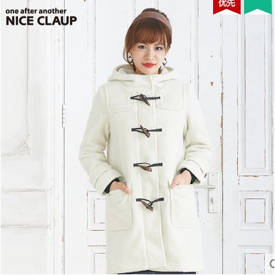 NICE CLAUP2014年商场同款日系女装休闲牛角扣风衣外套101200200A