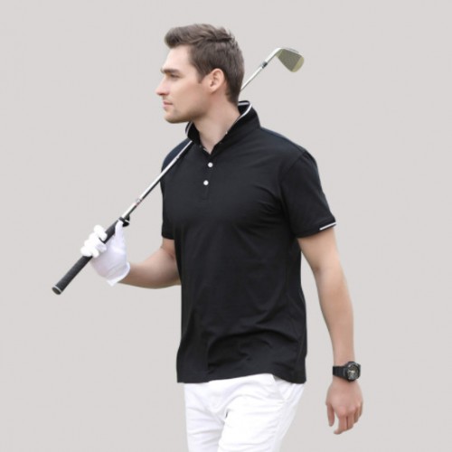 厦门polo衫定做_黑白polo衫定制_男士polo衫天丝棉图3