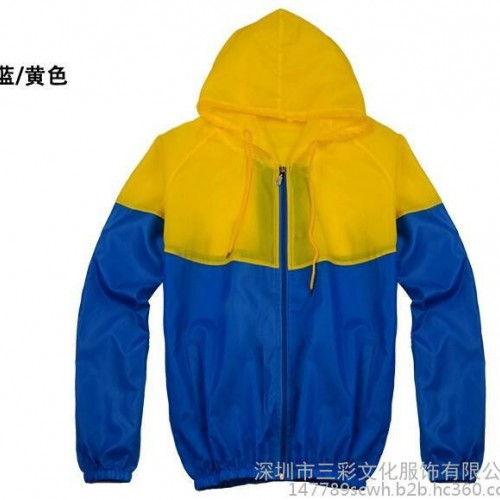 班服定制t恤个性diy校园韩版插色连帽风衣来图定制广告衫图5