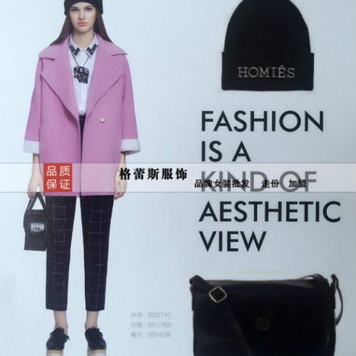 2015年洛呗一新款秋冬装女式风衣/大衣图3