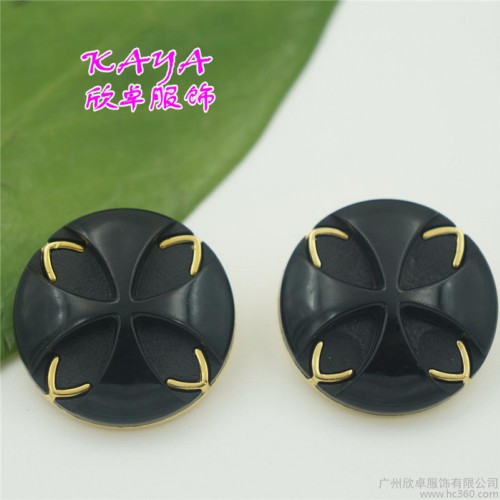 供应 精致塑料电镀组合扣 花朵形高脚大衣毛呢大衣风衣钮扣图2