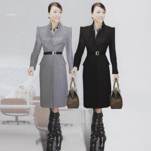 定制女大衣外套 秋冬季新款韩版外套修身女式风衣定制图3