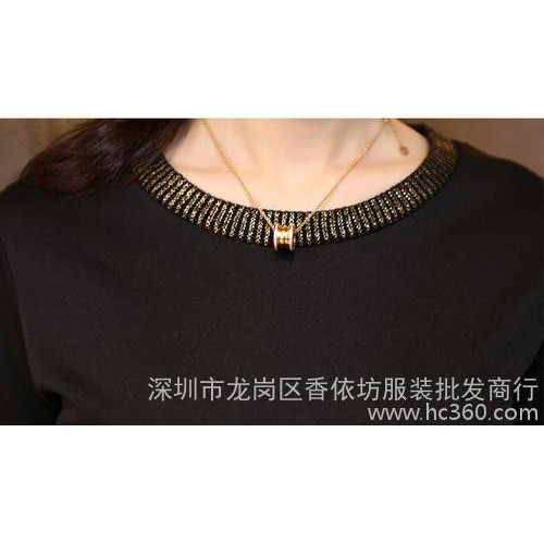 2015春季新品大码包臀打底裙子 性感长袖修身女连衣裙子 N1102024图3