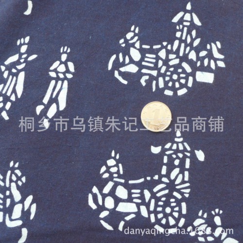 新品马拉车花布 民族风蓝花布服装面料裙子布料窗帘门帘布料图1