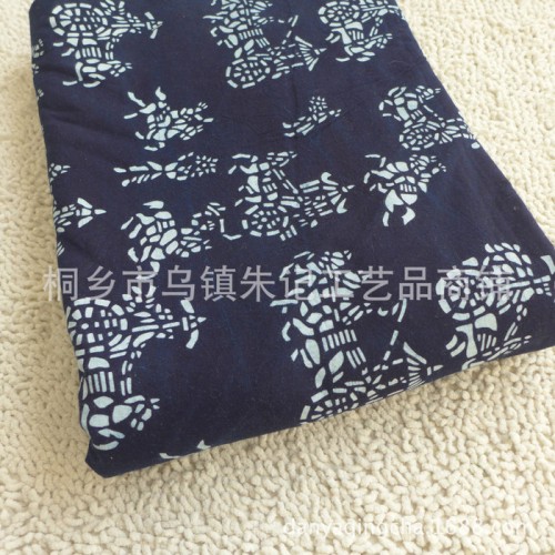 新品马拉车花布 民族风蓝花布服装面料裙子布料窗帘门帘布料图2