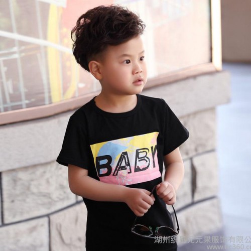 2016新款亲子装春 夏母女 母子装短袖纯棉T恤baby印花图1